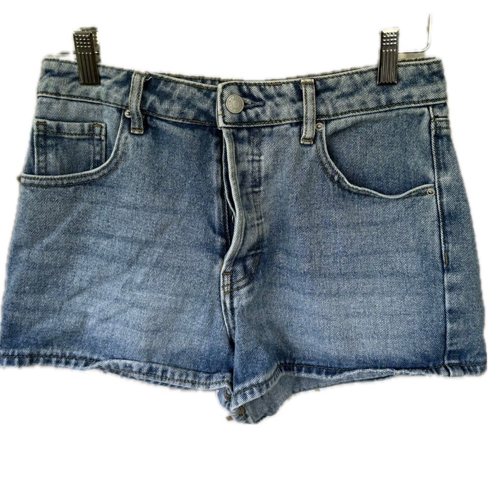PacSun Women's 100% Cotton High Rise Festival Button Fly Denim Jeans Shorts 26